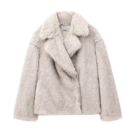 Cross-border AliExpress women's imitation fur effect plush green fur coat coat women's 2024 new fur leather