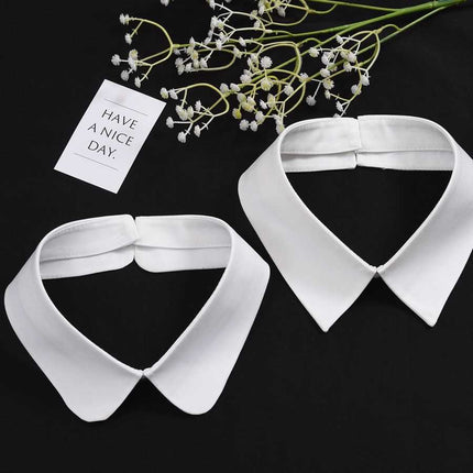 All-Match Decorative Single Collar Solid Color Shirt Collar Women's Collar Bib Summer Fake Collar Cotton Street Small Square Collar