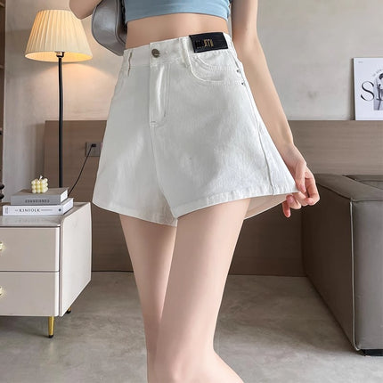 Khaki Denim Shorts for Women Summer 2025 New High-Waisted Loose Design Hot Pants for Small Hotties
