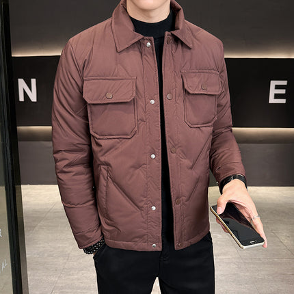High-end Down Jacket Men's Winter Lightweight Men's Warm Autumn and Winter Clothes Men's Lapel Coat Cold-proof Jacket