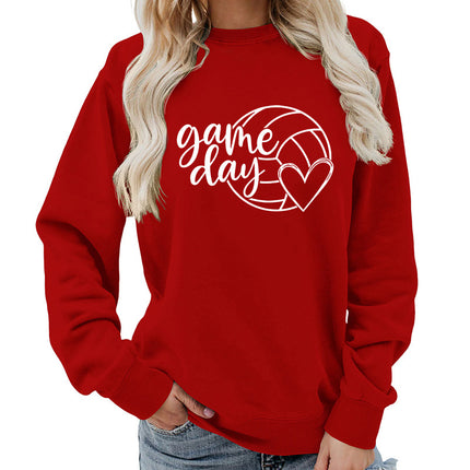 Cross-border supply of foreign trade in Europe and the United States game day printed round neck women's jacket sweater coat European size plus size