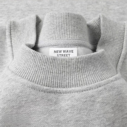 Light Gray 500g Heavyweight Round Neck Pullover Sweatshirt for Men and Women Japanese Style Style Loose Casual Versatile Long-Sleeved Top Autumn and Winter