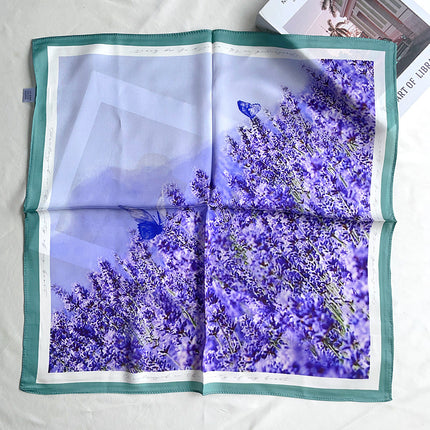A variety of how many flowers silk small square scarf elegant temperament ladies mulberry silk small scarf fashion simple scarf