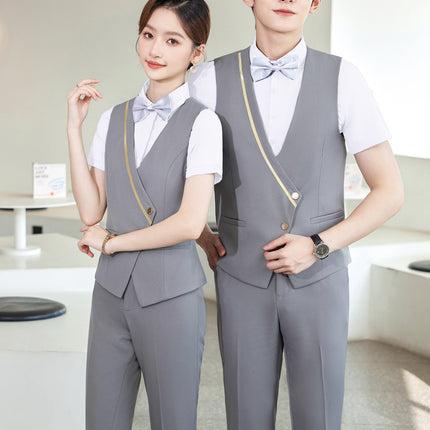 Bar KTV Western restaurant work wear slim vest suit women's new hotel front desk waiter work clothes men