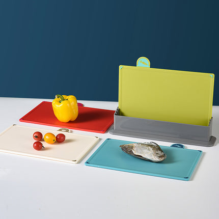 Kitchen Classification Cutting Board Creative Baby Food Supplement Wheat Straw Cutting Board Pp Plastic Creative Four-Piece Set Classification Cutting Board