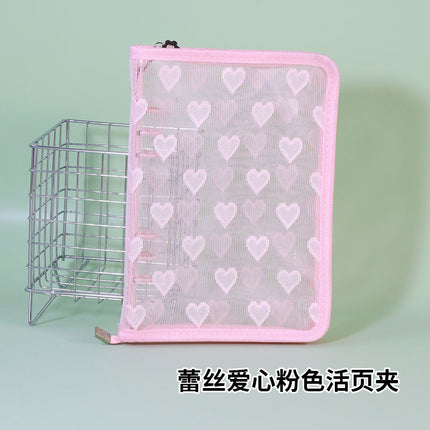 Star-chasing storage loose-leaf hand ledger case zipper bag PVC loose-leaf notebook detachable A5A6M5 small three-hole