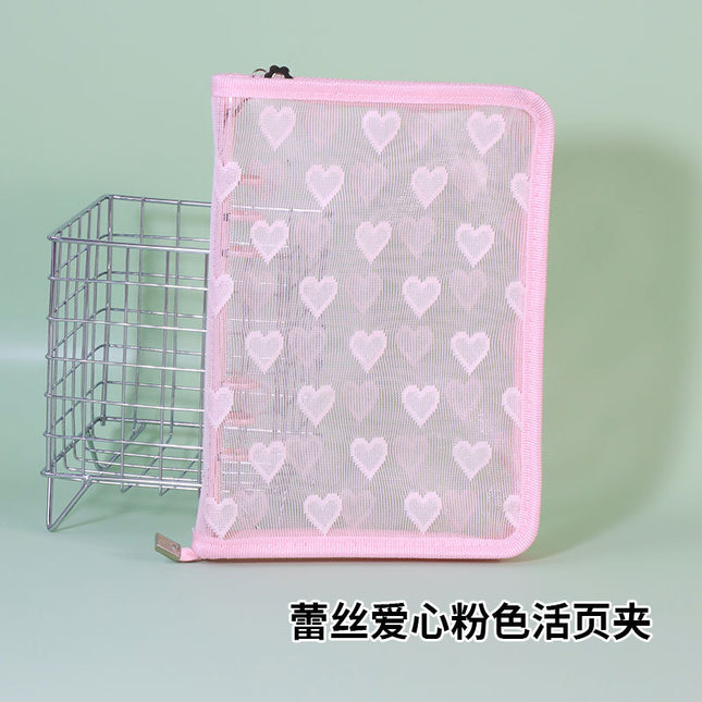 Star-chasing storage loose-leaf hand ledger case zipper bag PVC loose-leaf notebook detachable A5A6M5 small three-hole