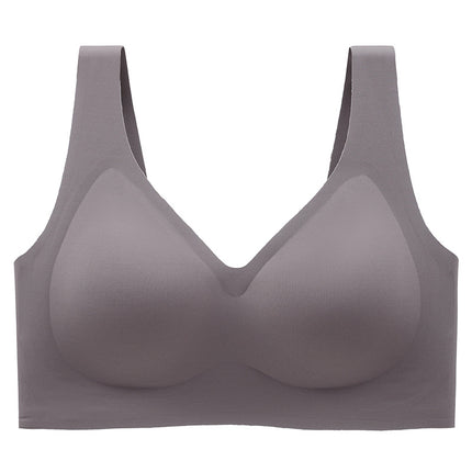 chubby girl plus fertilizer to increase 200kg seamless plus size underwear women's summer thin big chest small gathered bra