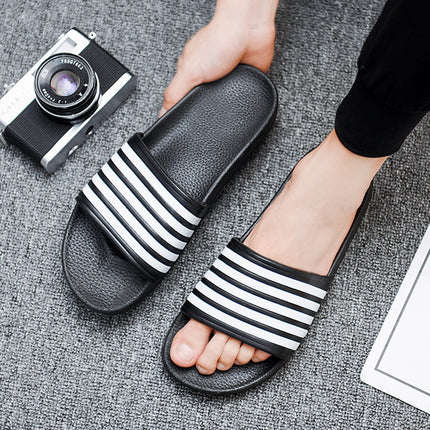 Extras Size Slippers Men's Summer Breathable Non-Slip Deodorant Wear-Resistant Striped All-Match 46 Indoor 47 Slippers 48 Size