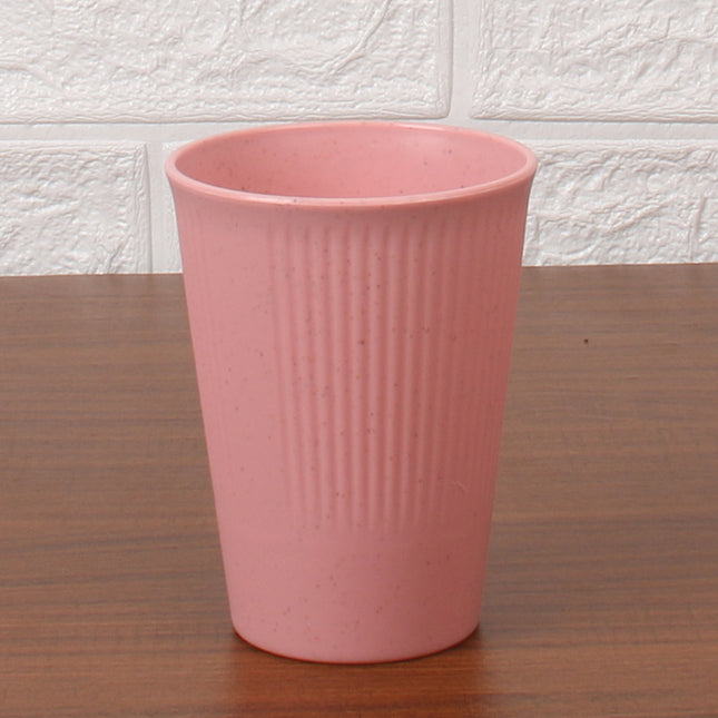 Striped Cup 8 Boxed Wheat Straw Household Water Cup Drop-resistant Handicap Cup Brush Cup Restaurant Juice Cup