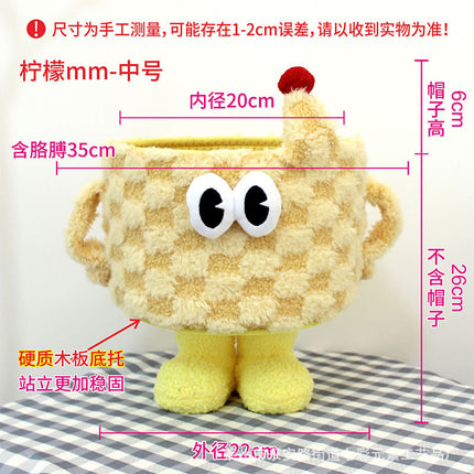 Cartoon Bigfoot Little Monster Storage Basket for Miscellaneous Snacks Large Dopamine Lamb Velvet Cute Storage Basket