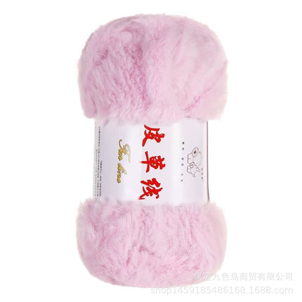Nine-color bird thick fur line imitation fur fluff line long hair mink hat handmade scarf knitting diy wool ball