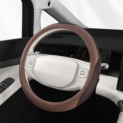 Car Steering Wheel Cover Leather Ice Silk Universal Car Electric Handle Cover Breathable Anti-Slip Model Available for All Seasons