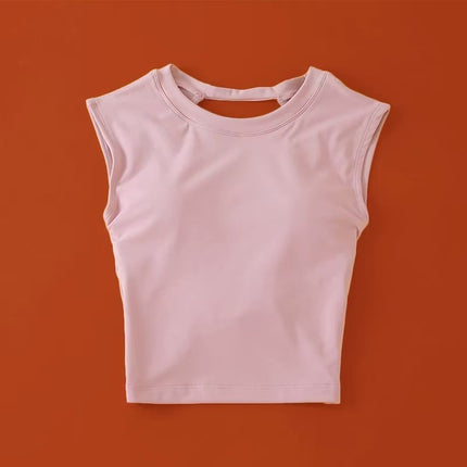 High-class Yoga Top with Chest Mat Yoga Clothing Sports Vest Women's Quick-drying Short-sleeved T-shirt Beautiful Back Fitness Top