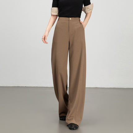 Wide-Leg Wool Pants for Women Spring and Summer 2025 New Loose Draped Straight Pants Commuter Autumn Trousers Casual Wide-Leg