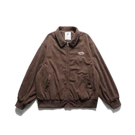 City Fanpin 2024 Autumn New Corduroy Towel Embroidered Jacket Autumn Jacket Men's Autumn Wear Men's Frock