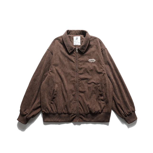 City Fanpin 2024 Autumn New Corduroy Towel Embroidered Jacket Autumn Jacket Men's Autumn Wear Men's Frock