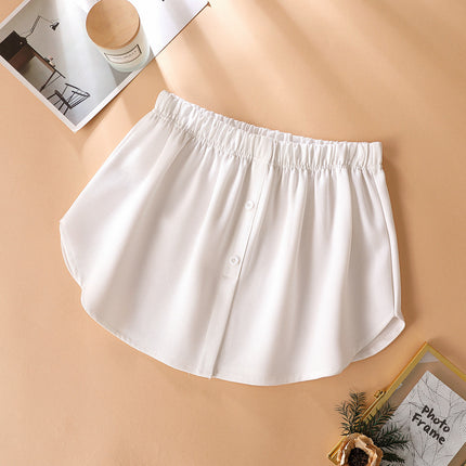 Small fart curtain women's matching sweater base autumn and winter fake two-piece shark pants with folded buttock covering small white skirt
