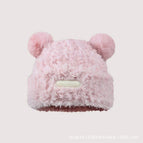 Leather label double ball--pink / Free size