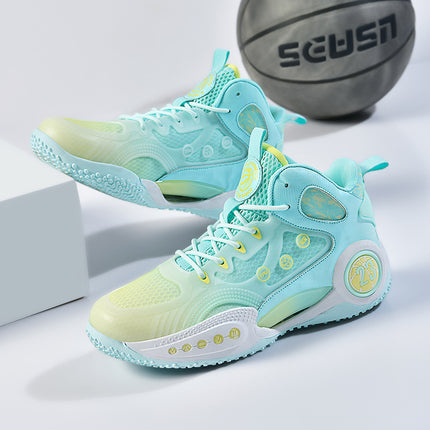 High-top sneakers men's spring 2023 new mesh breathable shock-absorbing basketball shoes thick-soled dad shoes casual fashion shoes