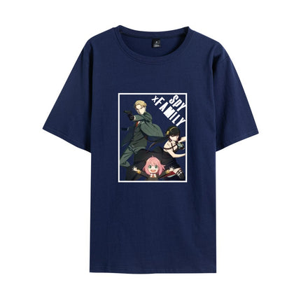 New Hot Anime Spy Playhouse Spy X Family Cute Printed Student Short-sleeved Men's and Women's T-shirts