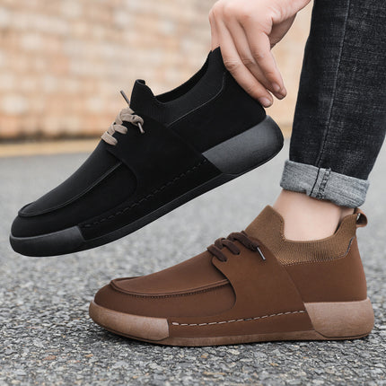 Men's Shoes Autum New Soft Leather Casual Shoes Men's Versatile Breathable Sneakers Soft Sole Comfortable Slip-On Loafers