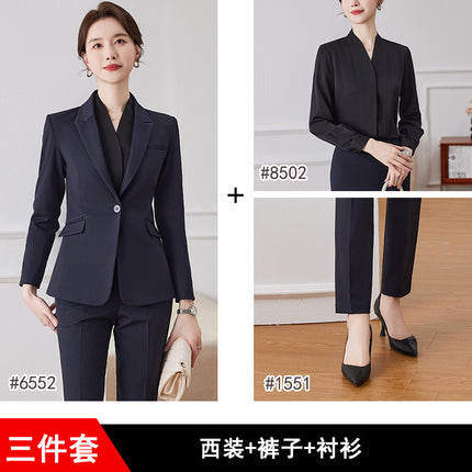 Professional suit suit women's spring elegant and capable case Field customer service workwear hotel front desk reception work clothes high-end
