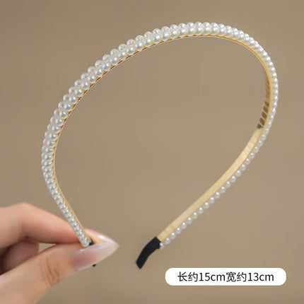European and American Imitation Pearl Hair Band French Retro Hair Stamp Summer High-end Headband Women's New Super Fairy Hair Accessories
