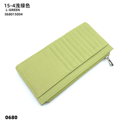 Women's Genuine Leather Fashion Long Zipper Mobile Phone Wallet High-grade Cowhide Men's Large Capacity Card Bag Two-in-One in stock