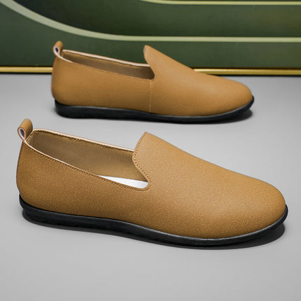 Spring and Autumn New Solid Color Versatile Stylish Men's Loafers Breathable Casual Office Commute Slip-On Shoes
