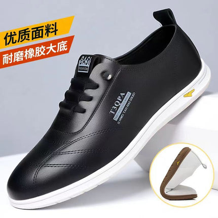 Men's Leather Shoes 2026 Spring New Style Men's Non-Slip Casual Shoes Trendy Internet Celebrity Soft-Soled White Shoes Wholesale