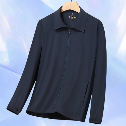 Summer light top men's 2025 new breathable sunscreen lapel UV-resistant administrative cadre jacket