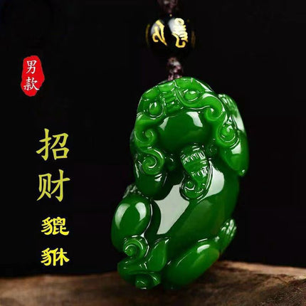 High-Quality Imitation Hetian Jade Jasper Spinach Green Outer Mongolia Material Pendant Jade Jewelry Pendant for Sales Opening Gift Live Broadcast Model