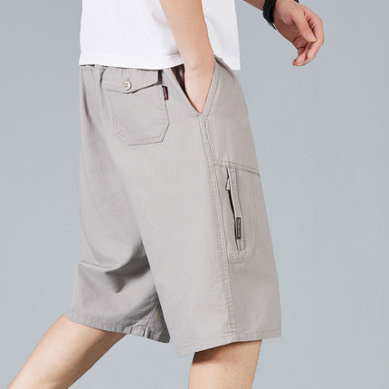 Zorochilde Capri Pants Men's Summer Thin Shorts Pure Cotton Mid-length Pants Outer Wear plus size Workwear Pants Casual Loose