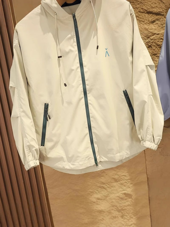 2025 Spring New Outdoor Couple's Fashionable All-match Casual Hooded Water-repellent Jacket Jacket