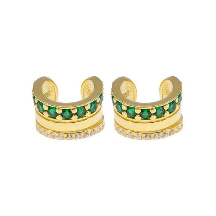 Amazon, Aliexpress, Temu, Shein, European and American Cross-Border Popular Luxury Zircon Earrings and Ear Clips Wholesale