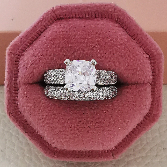 European and American Cross-border E-commerce Hot Sale Combination Ring suit Ring Female Niche High-level Sense Design Super Flash r7489