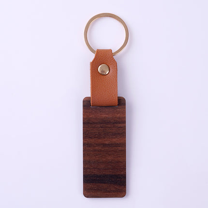 in stock Homestay Creative Leather Wooden Keychain Couple Keychain Creative Car Pendant
