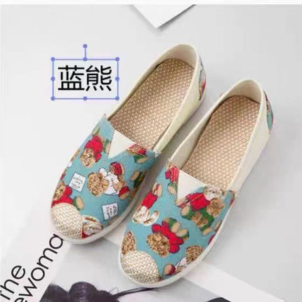 Spring and Summer New Women's Shoes Old Beijing Cloth Shoes Single-layer Shoes Middle-aged and Elderly Casual Internet Celebrated Canvas Shoes Non-slip Soft-soled Fisherman Shoes