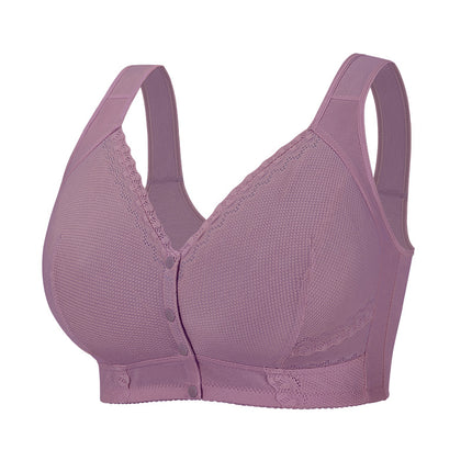 Front Button C-F Cup Oversized Bra Cross-Border Popular European and American Size No Rims Vest Style Fashionable Lace Intimates