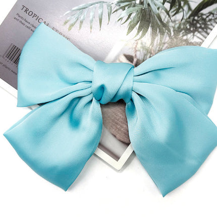 Korean Same Style Red Big Bow Hairpin Female Back Head Top Clip Simple French Retro Popular Kidsren's Hair Accessories