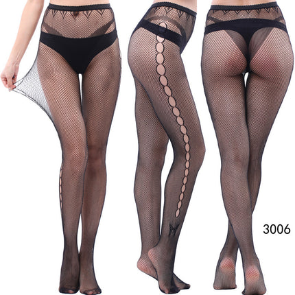 Factory In-Stock European and American Style Pantyhose, Summer Fishnet Stockings, Fashionable Girls' Sexy Patterned Jacquard Lace Hollow-Out Retro
