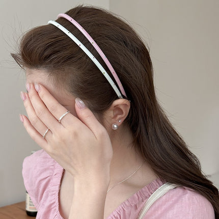 Casual and Versatile Thin Hair Hoop Hairpin Hair Accessories Headband Rhinestone High-End Hair Accessories 2025 Summer New Korean Hair Accessories