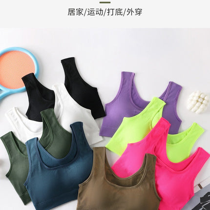 Spring new nylon leisure sports vest suit sponge cushion women fitness vest factory direct wholesale