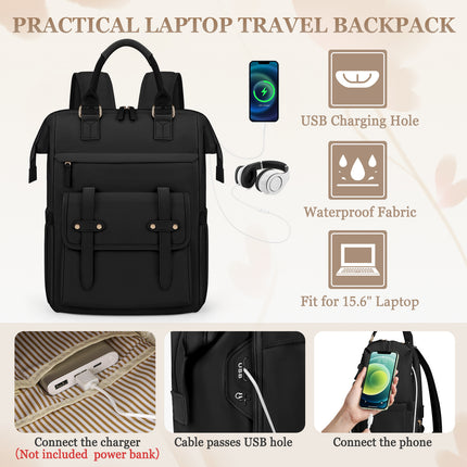Multi-Compartment Backpack 15.6inch Laptop Bag USB Interface Short Trip Business Trip Durable and Waterproof