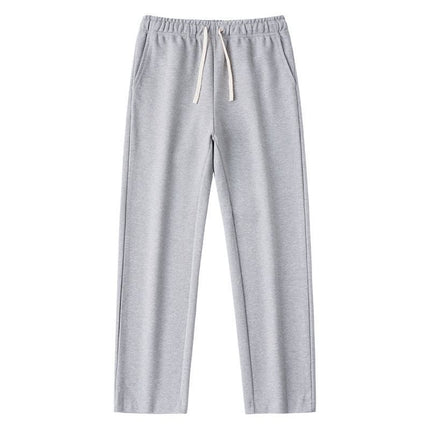 Unresistable Sweatpants! 300g Heavyweight Light Gray Twill Straight Loose Sweatpants Men's Casual Sports Pants Women