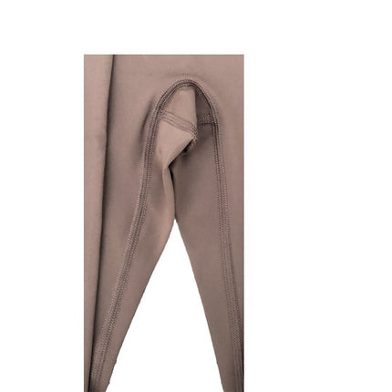 Solid color sexy women's high waist yoga trousers high strength compression support slim fit seamless foot mouth anti-curling Lycra