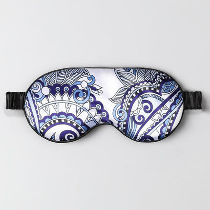 Mulberry Silk Eye Mask, Ice Silk Imitation Silk, Chinese Style Color, Satin Silk Light-Blocking Eye Mask for Sleep, Printed, in Stock Wholesale