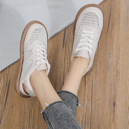 2024 new spring and summer Joker pedal breathable mesh mesh casual white shoes mesh shoes women's shoes wholesale