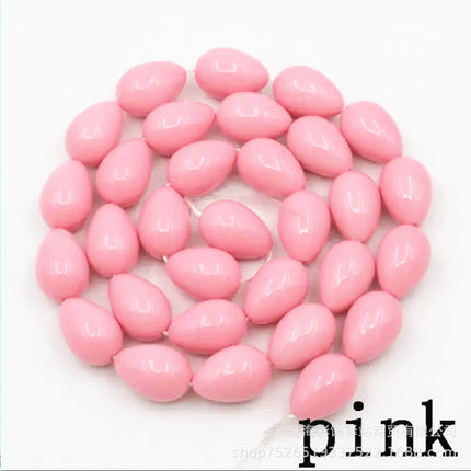 Europe and the United States in stock wholesale 9x 13mm water drop glass beads paint beads do not peel loose beads DIY jewelry accessories